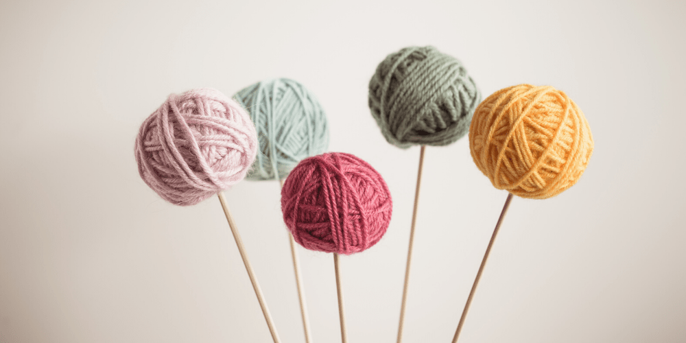 Yarn balls on sticks