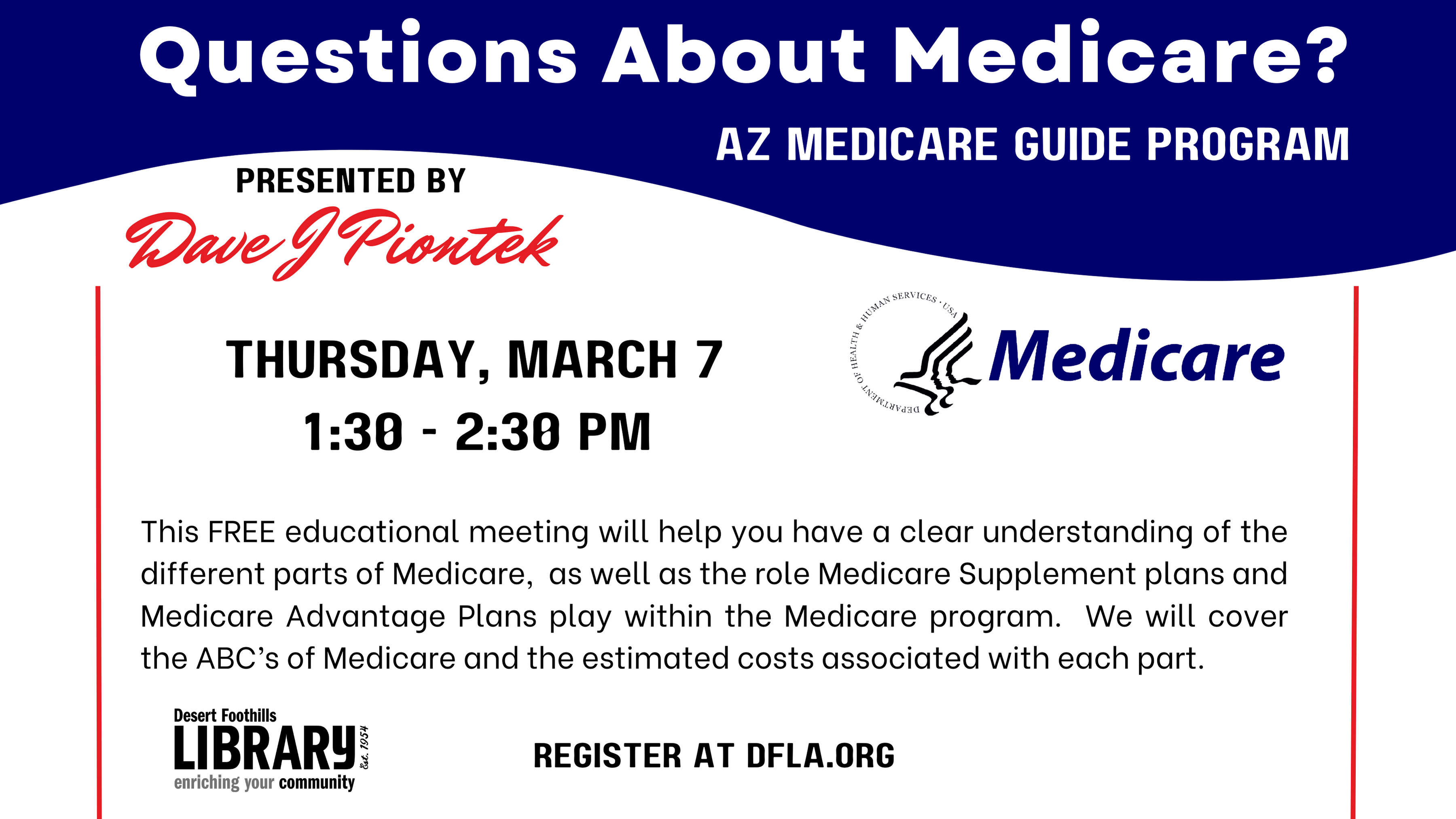 questions about medicare workshp at the desert foothills library