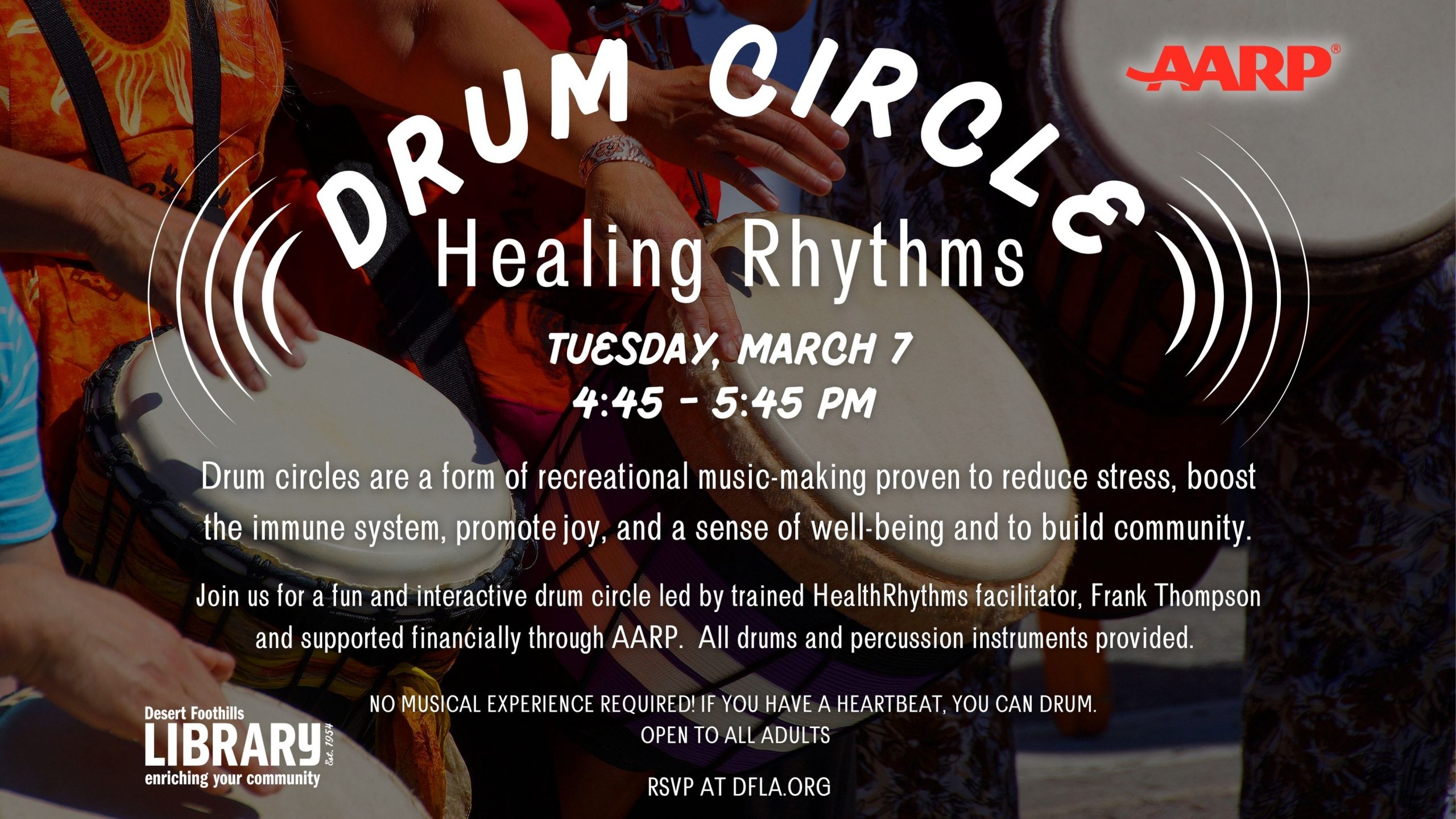 drum circles at the desert foothills library
