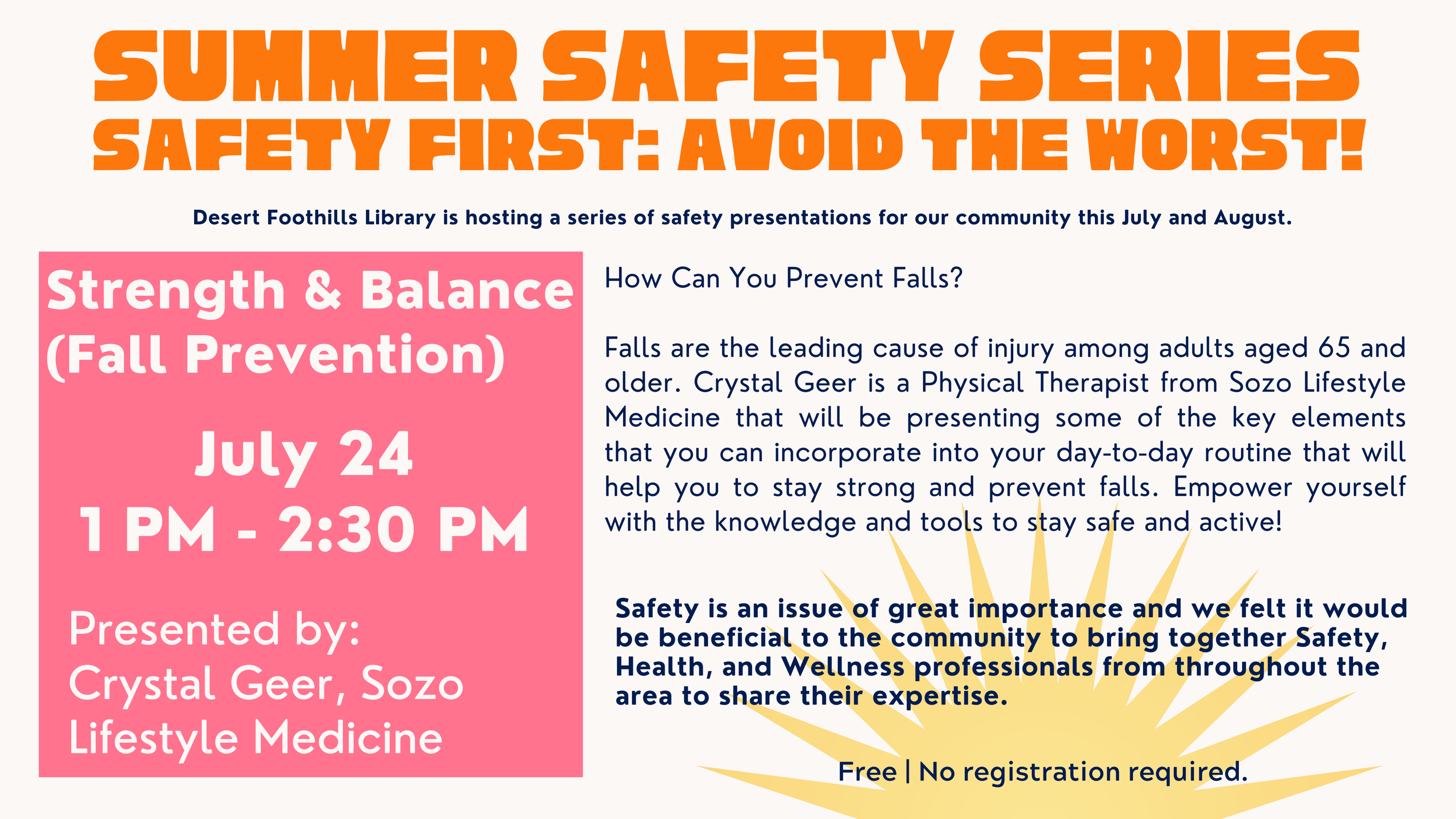 summer safety at the desert foothills library