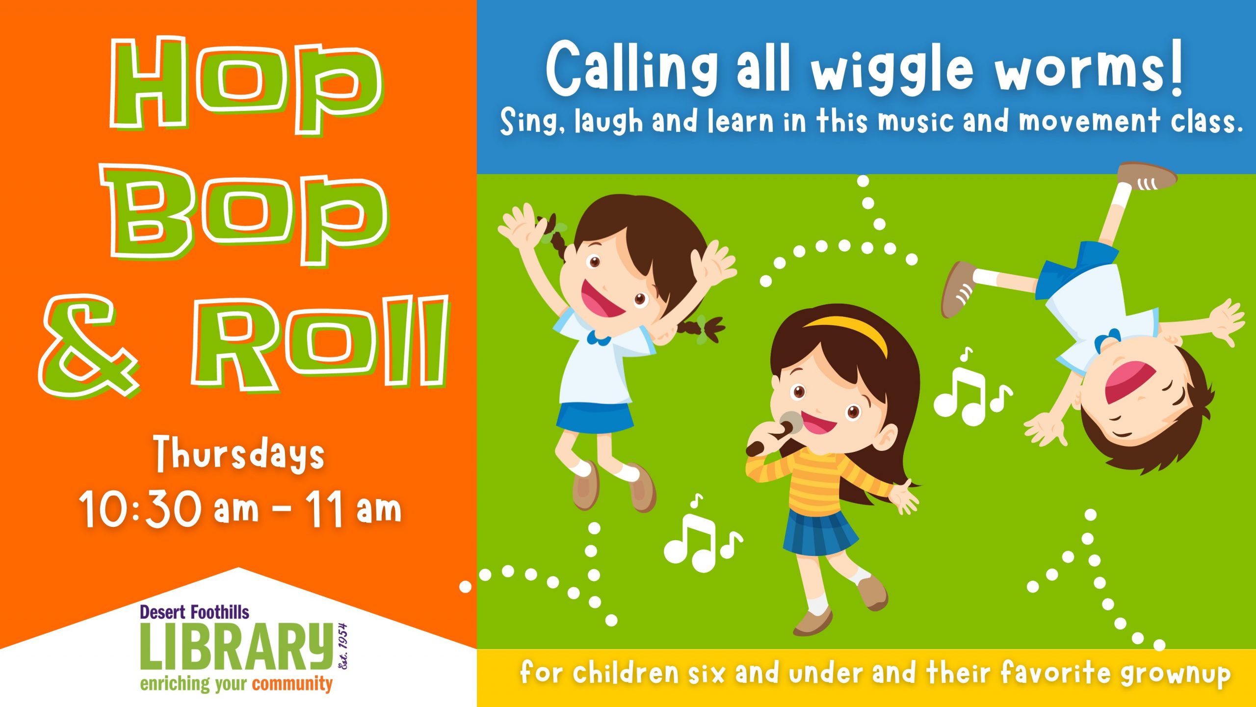 hop bop and roll at the desert foothills library