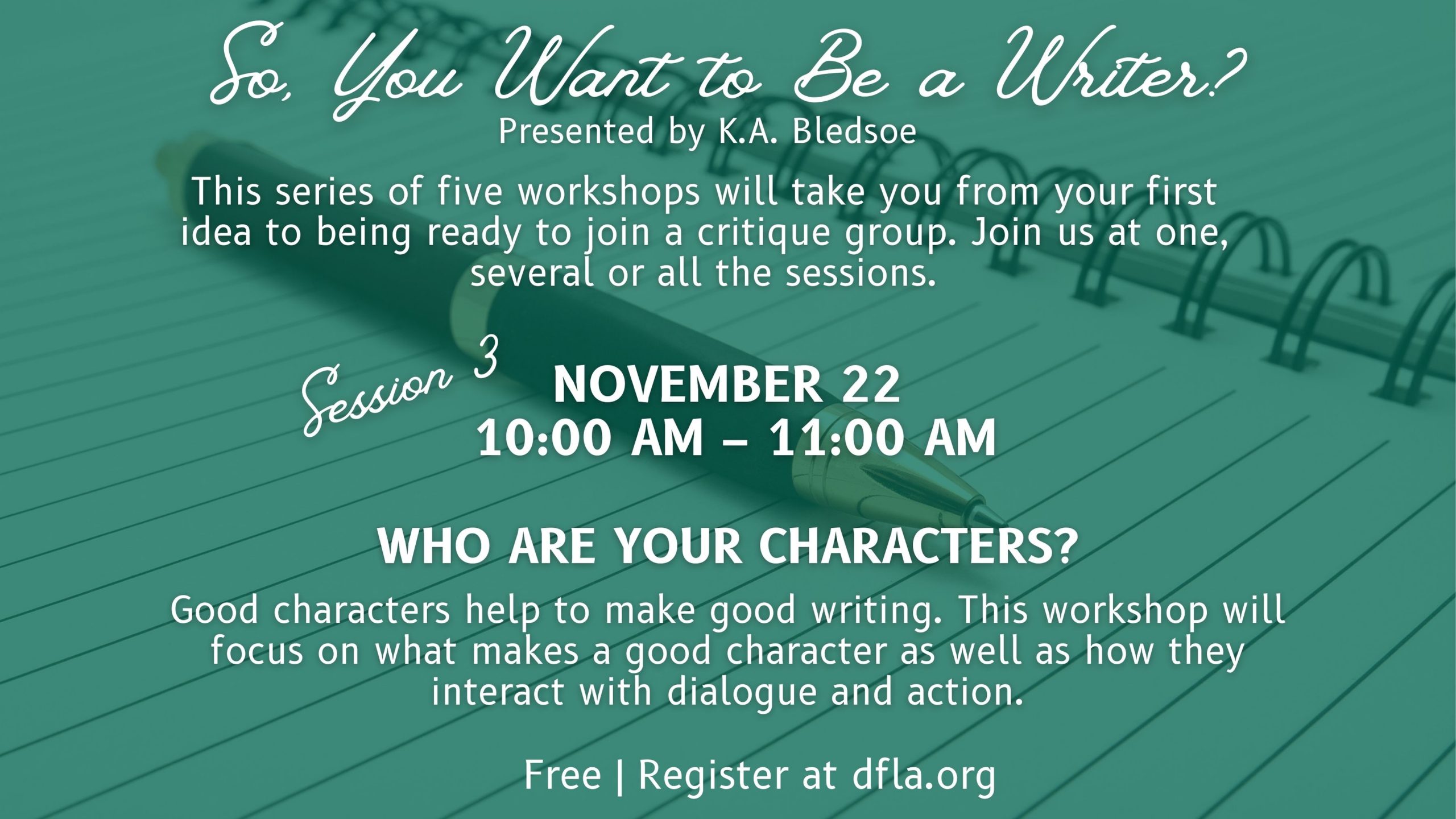 so you want to be a writer help workshop