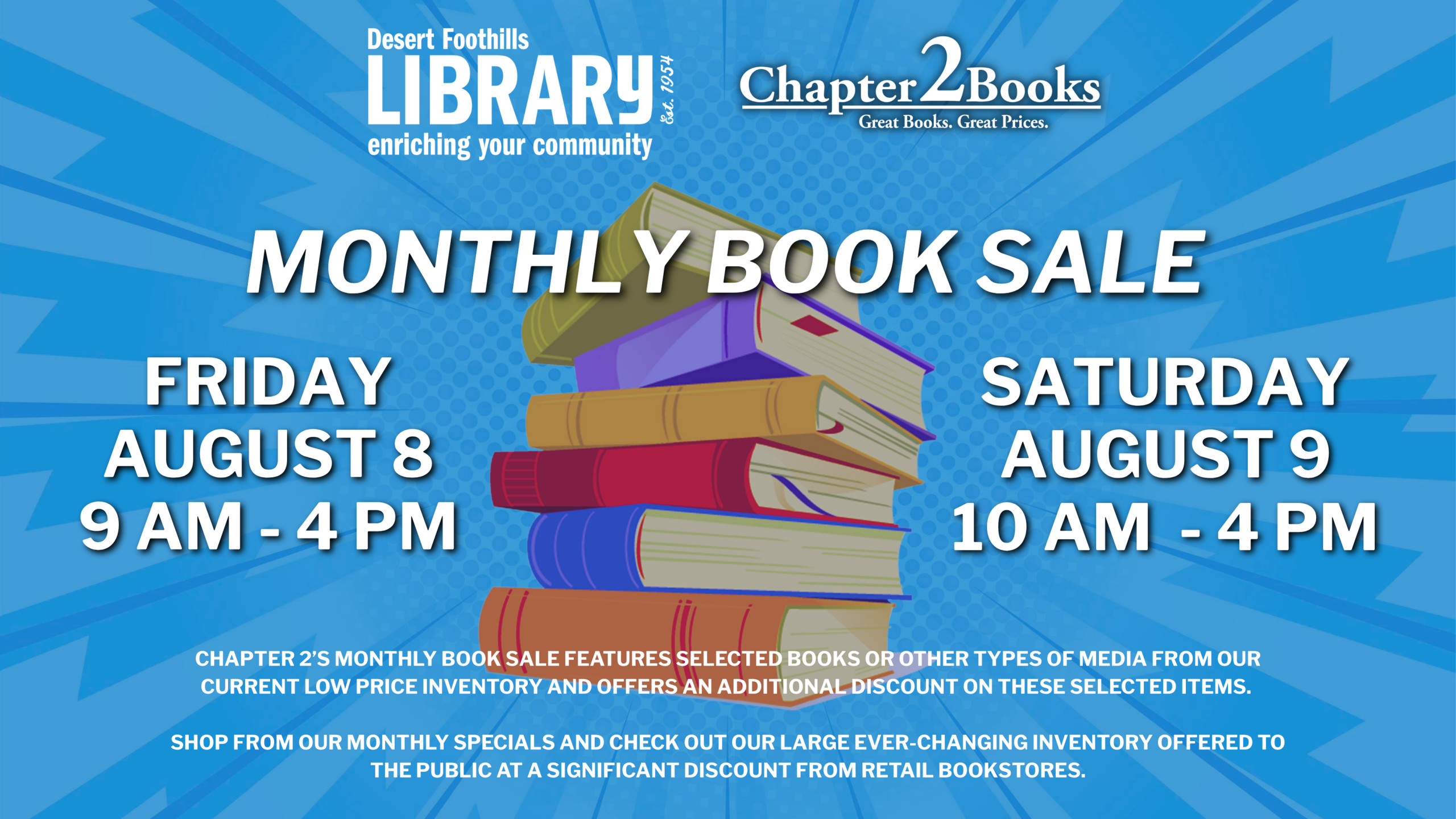 Used book sale in cave creek at the desert foothills library