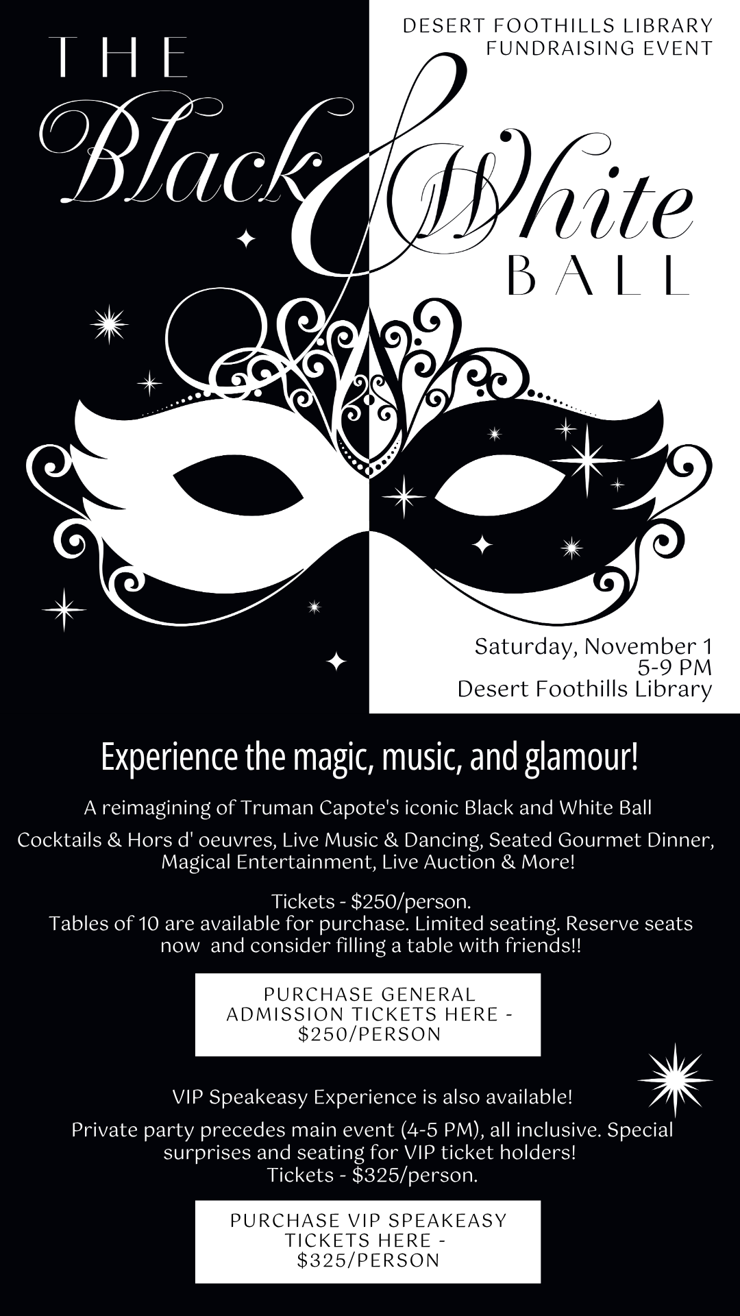 black and white ball at the desert foothills library