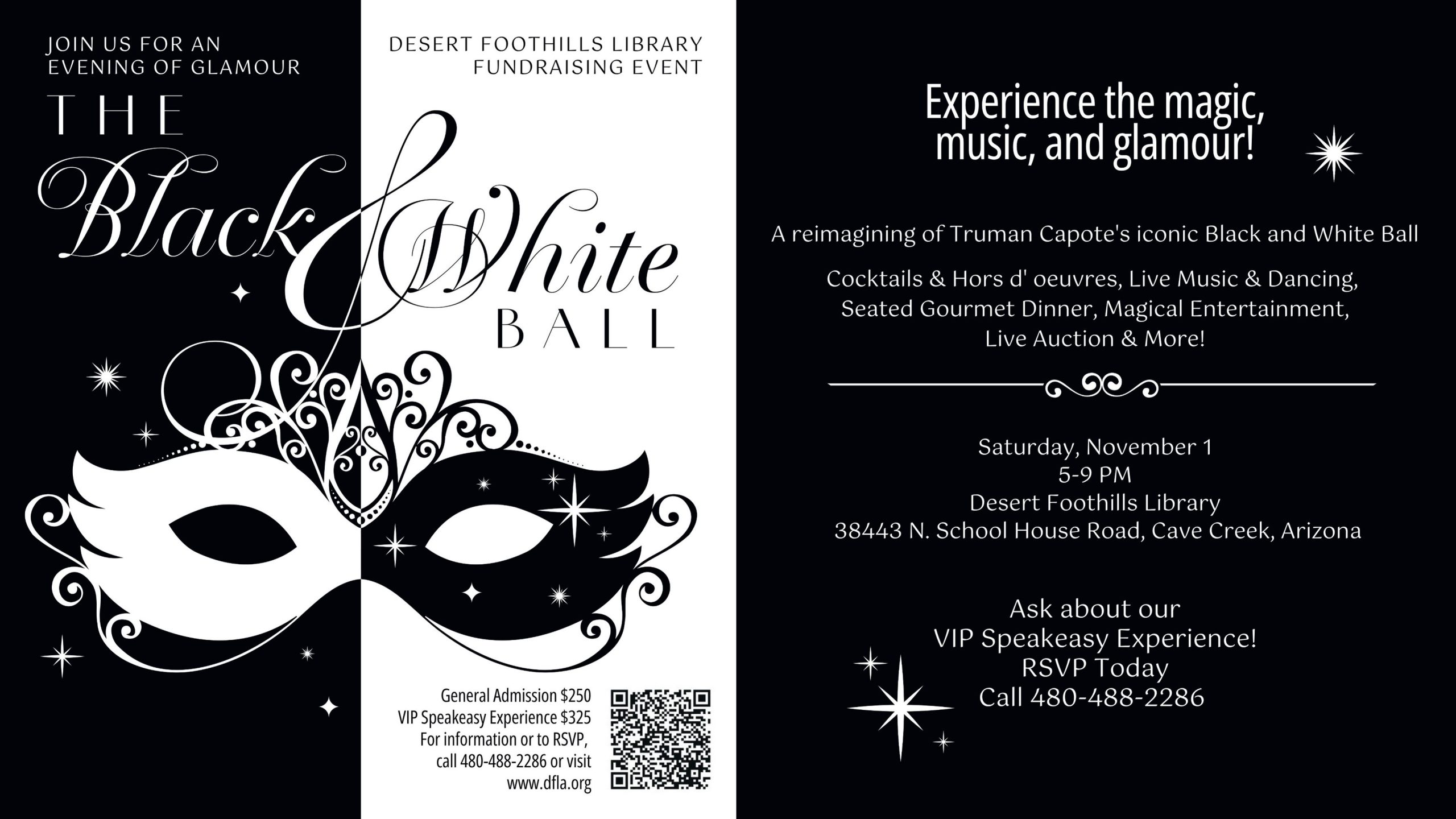 black and white ball at the desert foothills library