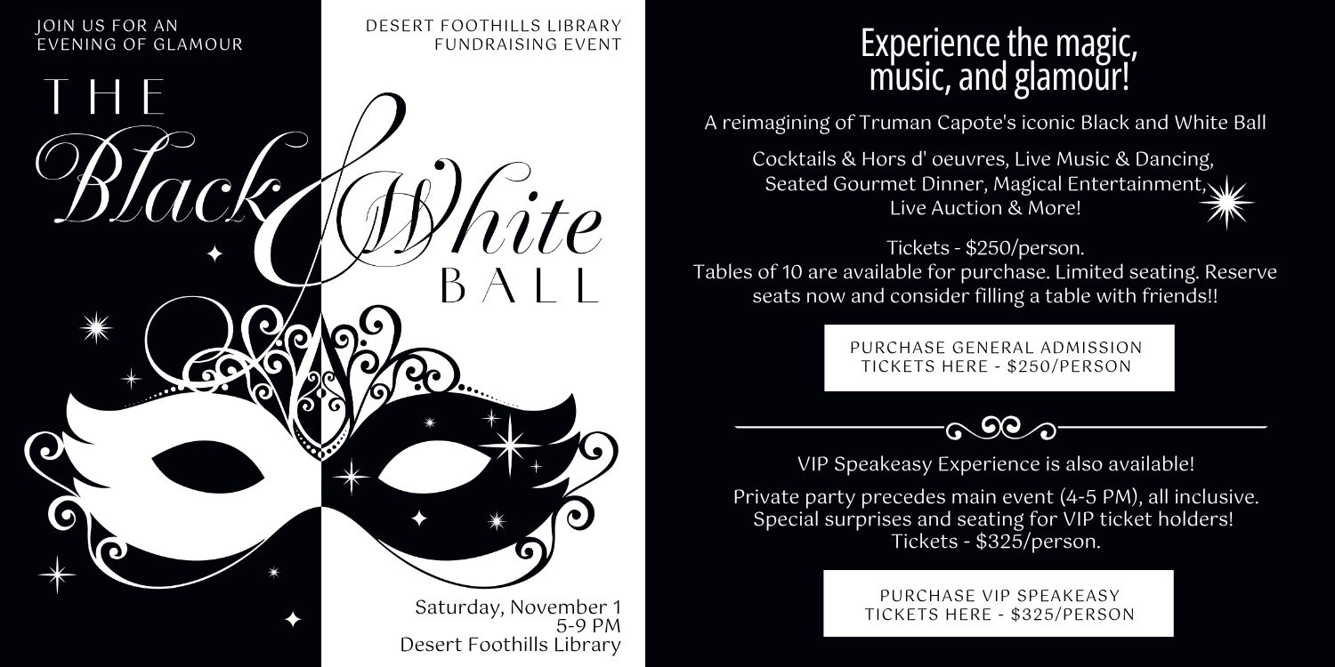 Black and white ball at the desert foothills library