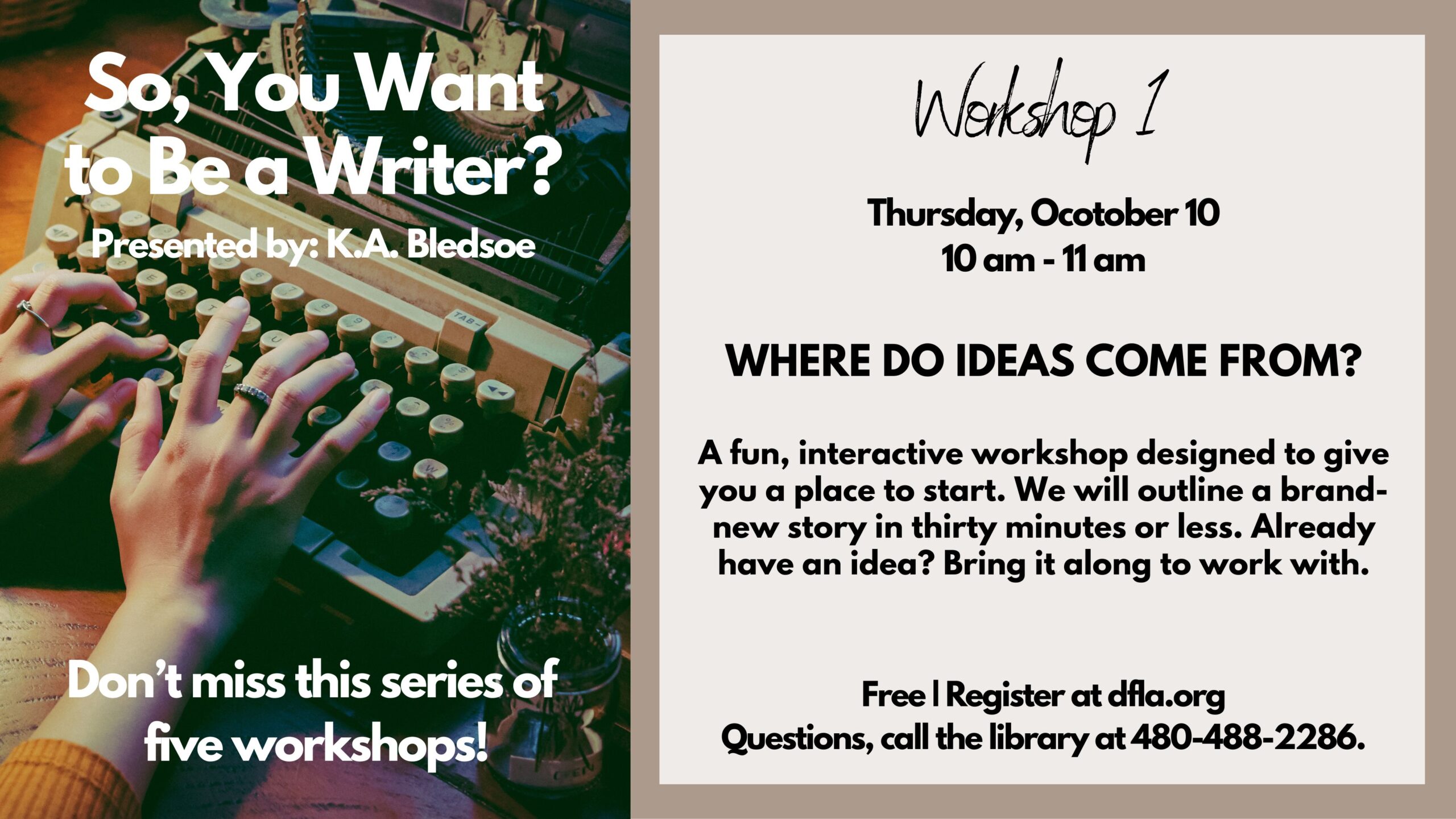 so you want to be a writer