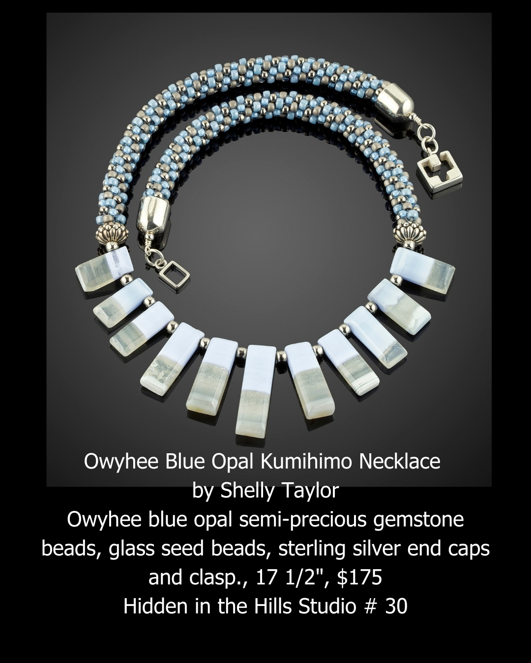 Owyhee Blue Opal Kumihimo Necklace by Shelly Taylor