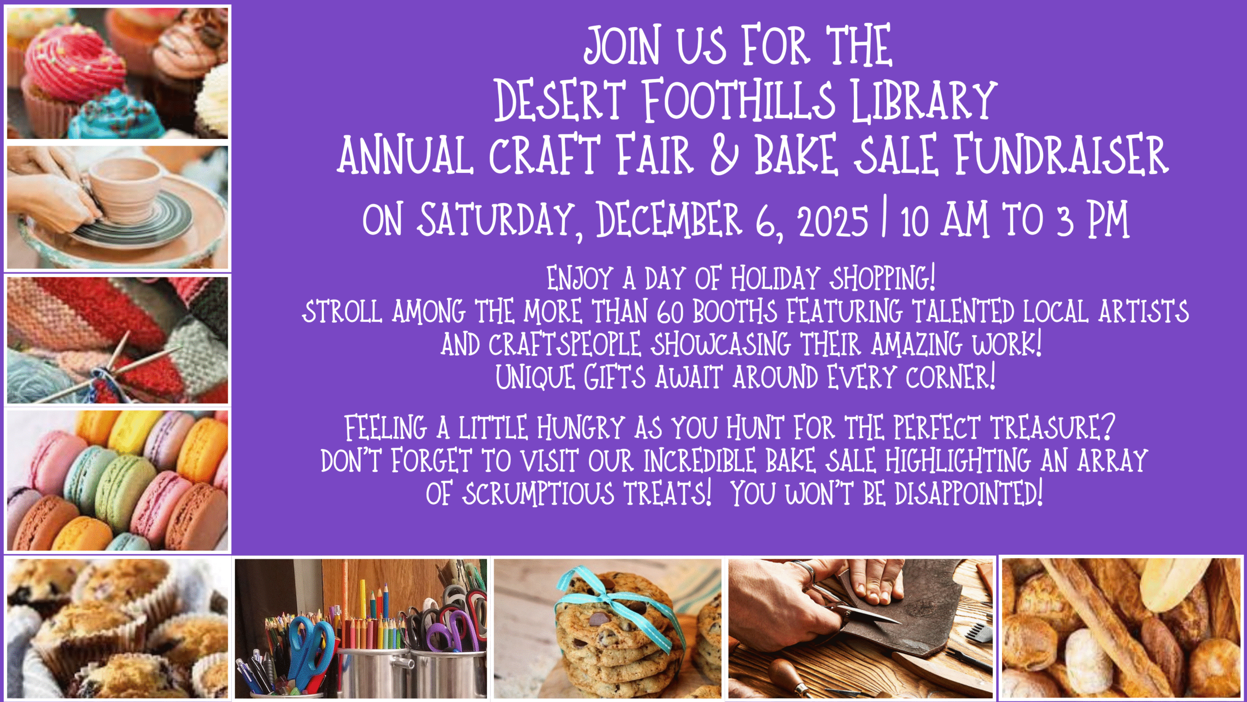 Craft fair and bake sale at the desert foothills library