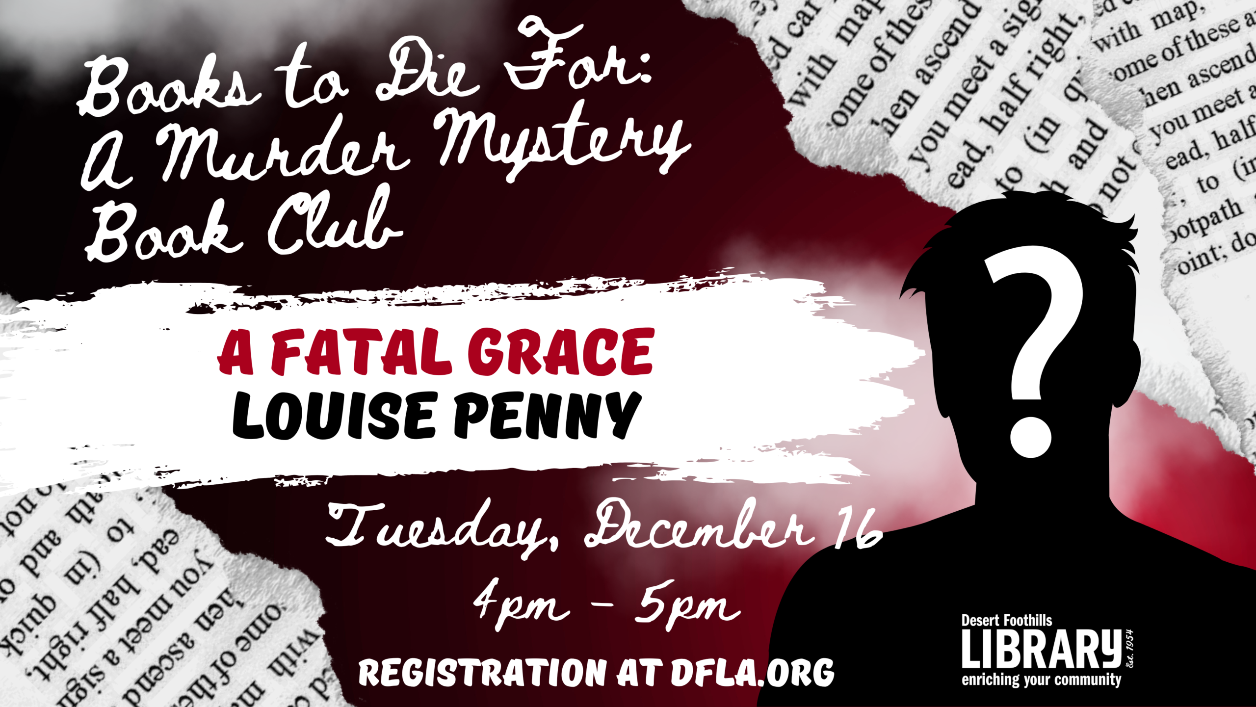 Books to die for book club at the desert foothills library