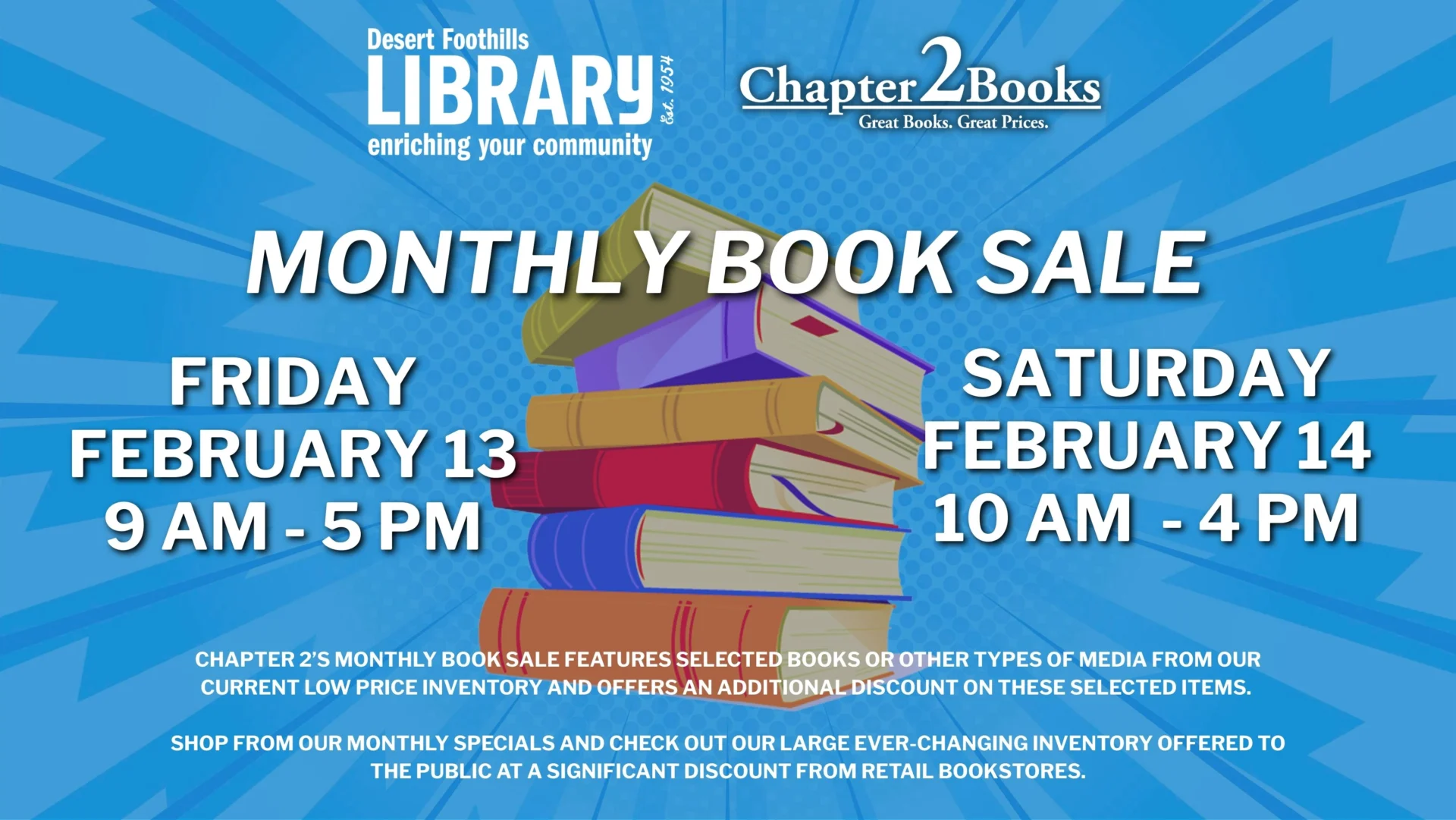 used book sale at desert foothills library