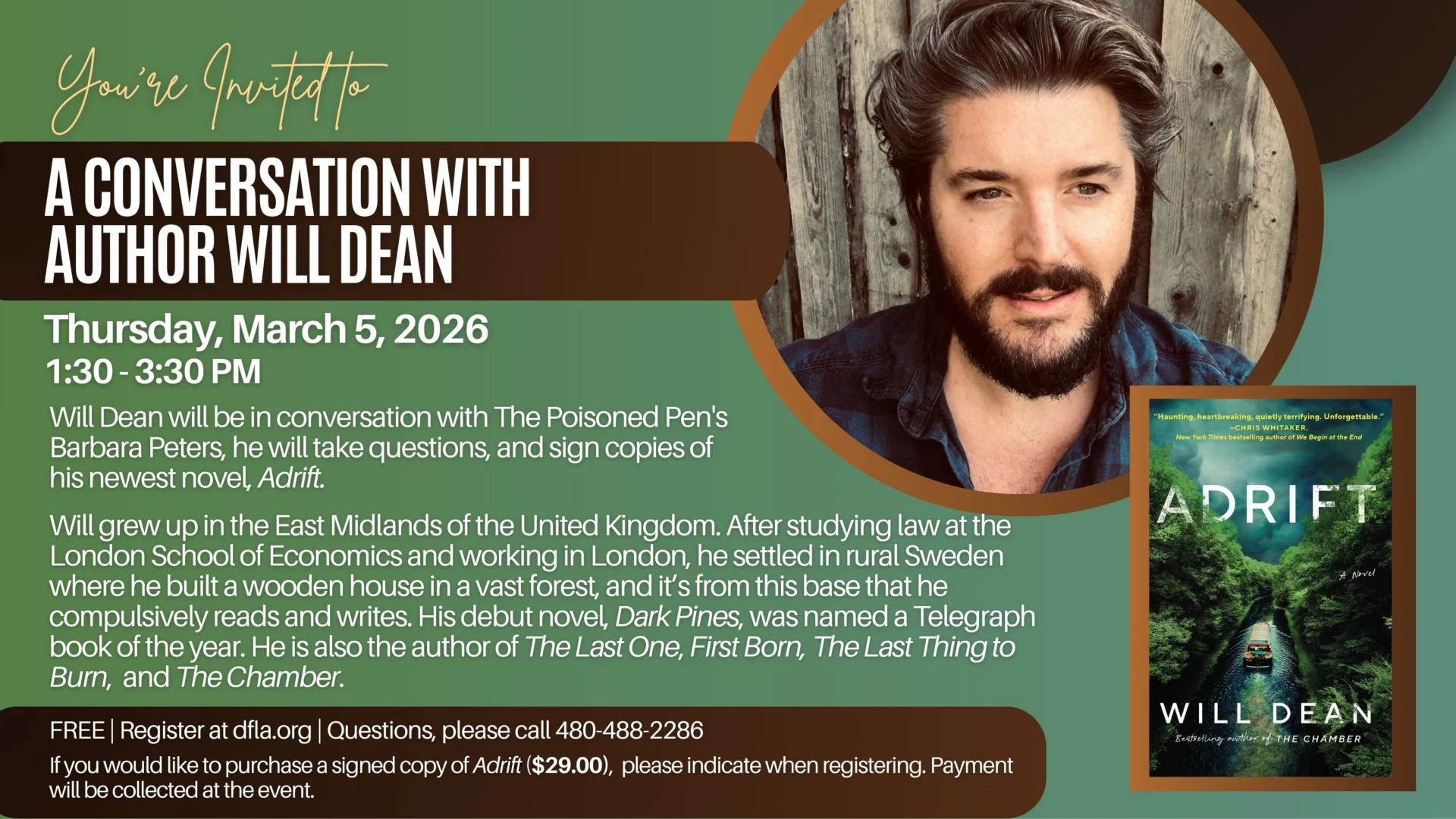 Meet Author Will Dean at desert foothills library