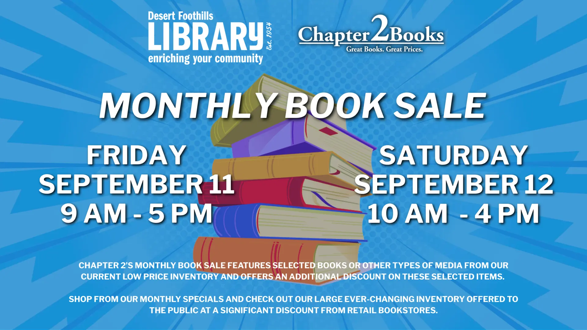 Monthly book sale