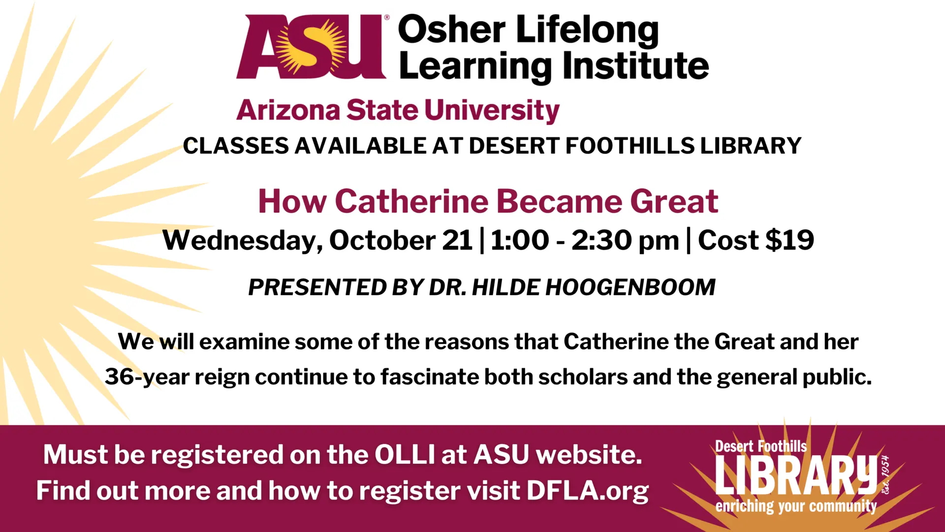 how catherine became great ASU Osher Lifelong learning